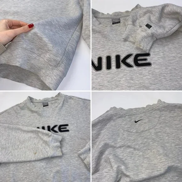 Vintage Nike Spell Out Sweatshirt Grey XXLarge. - Picture 4 of 4